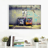 Graffito Poster Nude Man Canvas Painting Banksy Style Wall Pop Art Posters and Prints Wall Picture For Living Room Home Decor - one46.com.au