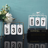 Nordic DIY Iron Bird Page Flip Calendar Decoration Crafts Creative Wooden Perpetual Calendar Home Decoration Accessories Modern - one46.com.au