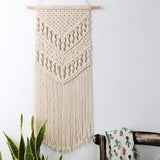 Macrame Woven Wall Hanging Boho Chic Bohemian Room Geometric Tapestry Art Beautiful Apartment Dorm Room Decoration 14in W x - one46.com.au