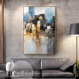Abstract City Light In Night Poster n Print Modern City Landscape Painting For Living Room Aisle Fashion Bar Pub Wall Art Decor - one46.com.au