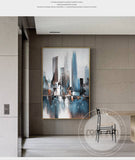 Abstract City Light In Night Poster n Print Modern City Landscape Painting For Living Room Aisle Fashion Bar Pub Wall Art Decor - one46.com.au