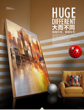 Abstract City Light In Night Poster n Print Modern City Landscape Painting For Living Room Aisle Fashion Bar Pub Wall Art Decor - one46.com.au
