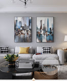 Abstract City Light In Night Poster n Print Modern City Landscape Painting For Living Room Aisle Fashion Bar Pub Wall Art Decor - one46.com.au
