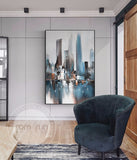 Abstract City Light In Night Poster n Print Modern City Landscape Painting For Living Room Aisle Fashion Bar Pub Wall Art Decor - one46.com.au