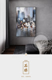Abstract City Light In Night Poster n Print Modern City Landscape Painting For Living Room Aisle Fashion Bar Pub Wall Art Decor - one46.com.au