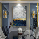 Abstract Gold Foil White Block Canvas Painting Fahsion Poster Print Big Wall Art Picture For Living Room Aisle Modern Home Decor - one46.com.au