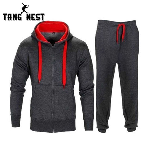 TANGNEST Men Casual Hoodie 2018 Tracksuit Fitness Wear Clothes For Men 2pcs Casual Sweatershirt Pants Hoodie MWW1501 - one46.com.au