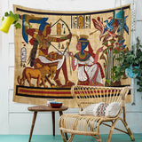 Egypt Egyptian Tapestry Wall Hanging African Anubis Large Traditional Brown Bedspread Cloth Tapestries Headboard Backdrop Decor - one46.com.au