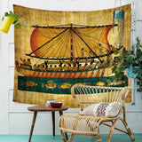 Egypt Egyptian Tapestry Wall Hanging African Anubis Large Traditional Brown Bedspread Cloth Tapestries Headboard Backdrop Decor - one46.com.au
