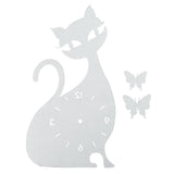 Acrylic Mirror Cute Cat Clock Black Wall Clock Sticker Modern Design Home Art Decor Watch Self-adhesive Christmas Gift - one46.com.au