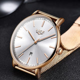 LIGE Womens Watches Top Brand Luxury Waterproof Watch Fashion Ladies Stainless Steel Ultra-Thin Casual  Wristwatch Quartz Clock - one46.com.au