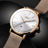 LIGE Womens Watches Top Brand Luxury Waterproof Watch Fashion Ladies Stainless Steel Ultra-Thin Casual  Wristwatch Quartz Clock - one46.com.au