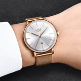 LIGE Womens Watches Top Brand Luxury Waterproof Watch Fashion Ladies Stainless Steel Ultra-Thin Casual  Wristwatch Quartz Clock - one46.com.au