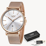 LIGE Womens Watches Top Brand Luxury Waterproof Watch Fashion Ladies Stainless Steel Ultra-Thin Casual  Wristwatch Quartz Clock - one46.com.au