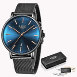 LIGE Womens Watches Top Brand Luxury Waterproof Watch Fashion Ladies Stainless Steel Ultra-Thin Casual  Wristwatch Quartz Clock - one46.com.au