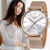 LIGE Womens Watches Top Brand Luxury Waterproof Watch Fashion Ladies Stainless Steel Ultra-Thin Casual  Wristwatch Quartz Clock - one46.com.au