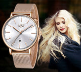 LIGE Womens Watches Top Brand Luxury Waterproof Watch Fashion Ladies Stainless Steel Ultra-Thin Casual  Wristwatch Quartz Clock - one46.com.au