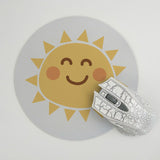 MaiYaCa Funny Cute Sun Smiley Face Laptop Computer Mousepad Size for 20x20cm 22x22cm Small Mousepad - one46.com.au