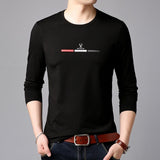 2019 New Fashion Brand Tshirt Mens Slim Fit Print High Quality Trends Street Wear Tops Korean Long Sleeve Tee Men Clothes - one46.com.au