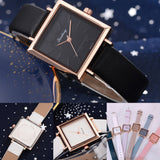 Top Brand Women Bracelet Square Watch Contracted Leather Crystal Wristwatches Women Dress Ladies Quartz Clock Dropshiping - one46.com.au