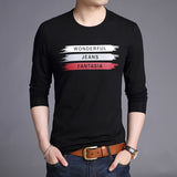 2019 Mercerized Cotton New Fashion Brand T Shirts Print Street Wear Tops Top Grade Korean Long Sleeve  T-Shirt For Men Clothes - one46.com.au