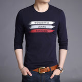 2019 Mercerized Cotton New Fashion Brand T Shirts Print Street Wear Tops Top Grade Korean Long Sleeve  T-Shirt For Men Clothes - one46.com.au