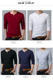 2019 New Fashion Brand Tshirt Men Mercerized Cotton Trends Streetwear Tops Korean Slim Fit Long Sleeve T-Shirt Mens Clothing - one46.com.au