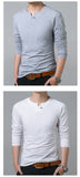 2019 New Fashion Brand Tshirt Men Mercerized Cotton Trends Streetwear Tops Korean Slim Fit Long Sleeve T-Shirt Mens Clothing - one46.com.au