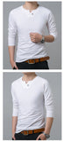 2019 New Fashion Brand Tshirt Men Mercerized Cotton Trends Streetwear Tops Korean Slim Fit Long Sleeve T-Shirt Mens Clothing - one46.com.au