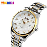 SKMEI Fashion Mens Watches Top Brand Luxury Business Watch Men Stainless Steel Strap Quartz Wristwatches Relogio Masculino 9101 - one46.com.au