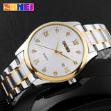 SKMEI Fashion Mens Watches Top Brand Luxury Business Watch Men Stainless Steel Strap Quartz Wristwatches Relogio Masculino 9101 - one46.com.au