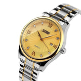 SKMEI Fashion Mens Watches Top Brand Luxury Business Watch Men Stainless Steel Strap Quartz Wristwatches Relogio Masculino 9101 - one46.com.au