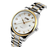 SKMEI Fashion Mens Watches Top Brand Luxury Business Watch Men Stainless Steel Strap Quartz Wristwatches Relogio Masculino 9101 - one46.com.au