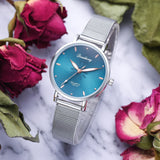 Women's Wristwatches Luxury Silver Popular Pink Dial Flowers Metal Ladies Bracelet Quartz Clock Fashion Wrist Watch 2019 Top - one46.com.au