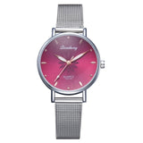 Women's Wristwatches Luxury Silver Popular Pink Dial Flowers Metal Ladies Bracelet Quartz Clock Fashion Wrist Watch 2019 Top - one46.com.au