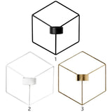 3D Geometric Candlestick Metal Wall Candle Holder Sconce Matching Small Tealight Home Ornaments Wedding Christmas Decoration - one46.com.au