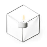 3D Geometric Candlestick Metal Wall Candle Holder Sconce Matching Small Tealight Home Ornaments Wedding Christmas Decoration - one46.com.au