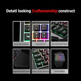 K13 USB Wired Single Hand Gaming Keyboard Mix-color Backlit 35 Keys Keypad for PC Computer Desktop - one46.com.au