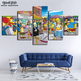 Living Room Wall Art Frameworks 5 Pieces Simpsons Modular Anime Posters Pictures Modern Home Decor HD Printed Canvas Painting - one46.com.au