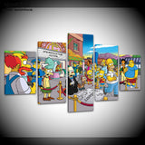 Living Room Wall Art Frameworks 5 Pieces Simpsons Modular Anime Posters Pictures Modern Home Decor HD Printed Canvas Painting - one46.com.au