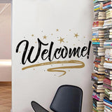 Creative Welcome Wall Sticker Shop Home Glass Door Window Wall Stickers Wall Decals Kids Room Wall Door Decoration 56 X 38cm - one46.com.au