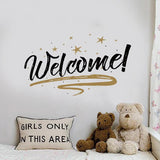 Creative Welcome Wall Sticker Shop Home Glass Door Window Wall Stickers Wall Decals Kids Room Wall Door Decoration 56 X 38cm - one46.com.au