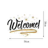 Creative Welcome Wall Sticker Shop Home Glass Door Window Wall Stickers Wall Decals Kids Room Wall Door Decoration 56 X 38cm - one46.com.au