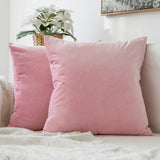 Decorative Velvet Throw Pillow Cover Soft Comfortable Pillow Cover Soild Square Cushion Case for Sofa Bedroom Car - one46.com.au