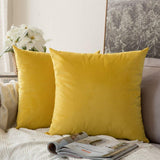 Decorative Velvet Throw Pillow Cover Soft Comfortable Pillow Cover Soild Square Cushion Case for Sofa Bedroom Car - one46.com.au