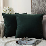 Decorative Velvet Throw Pillow Cover Soft Comfortable Pillow Cover Soild Square Cushion Case for Sofa Bedroom Car - one46.com.au