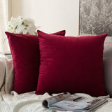 Decorative Velvet Throw Pillow Cover Soft Comfortable Pillow Cover Soild Square Cushion Case for Sofa Bedroom Car - one46.com.au