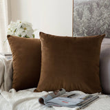 Decorative Velvet Throw Pillow Cover Soft Comfortable Pillow Cover Soild Square Cushion Case for Sofa Bedroom Car - one46.com.au