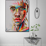 Abstract Knife Portrait Oil Painting Modern Big Size Canvas Wall Art Printed Canvas Posters Prints Dropshipping no Frame - one46.com.au