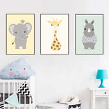Woodland Animal Lion Giraffe Posters Nursery Prints Wall Art Canvas Painting Nordic Picture for Kids Room Home Decoration - one46.com.au